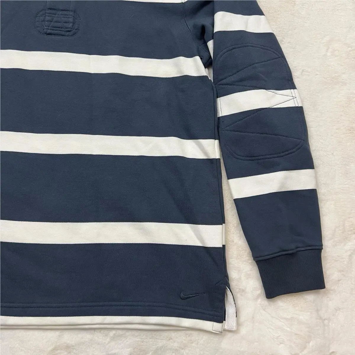 Nike clothing - Nike Life Striped Heavyweight Rugby Shirt - FN3122437 - Blue (UPC: 196976172190) 1