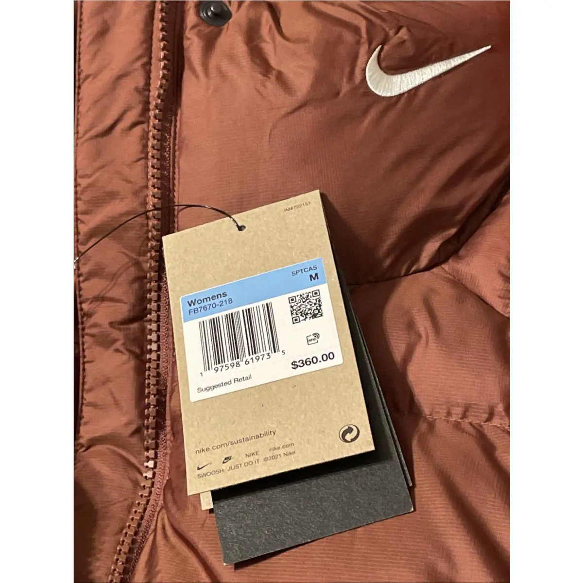 Nike clothing - Nike Primaloft - Primaloft - FB7670218 - Red Sepia (UPC: 0197598619735) 10