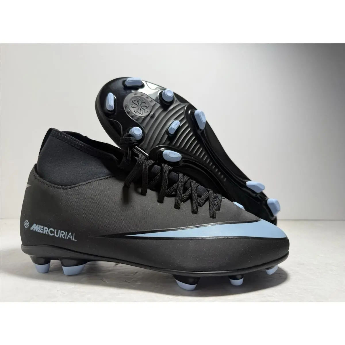Nike Zoom Superfly 10 Club MG FG Soccer Cleats Youth Size 5Y Black Blue