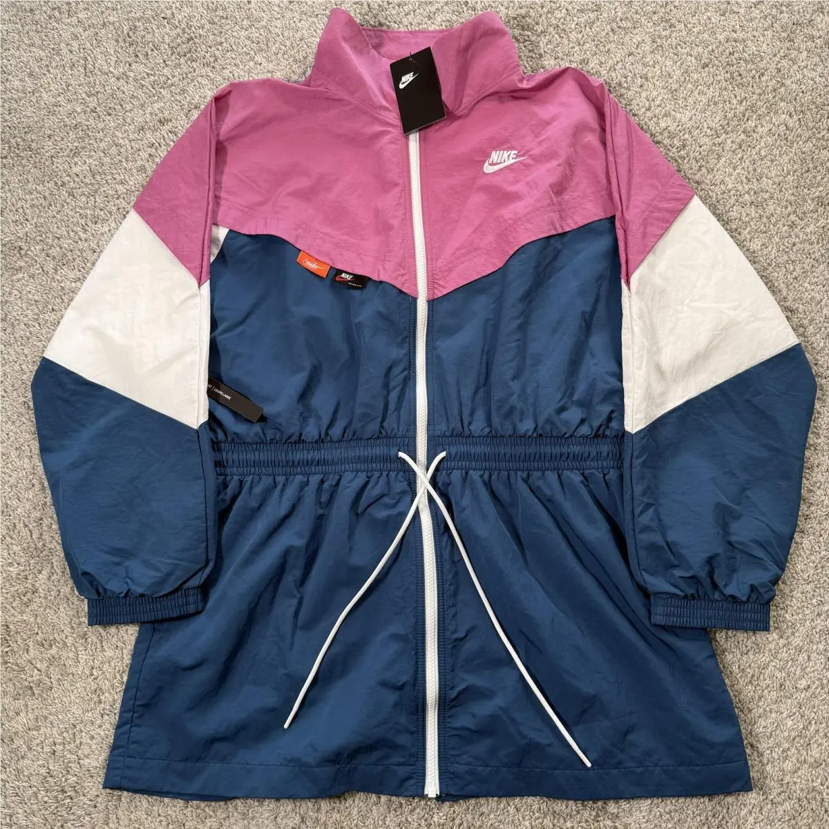 Nike Jacket Womens Medium Multicolor Colorblock Long Windbreaker CJ2046-691