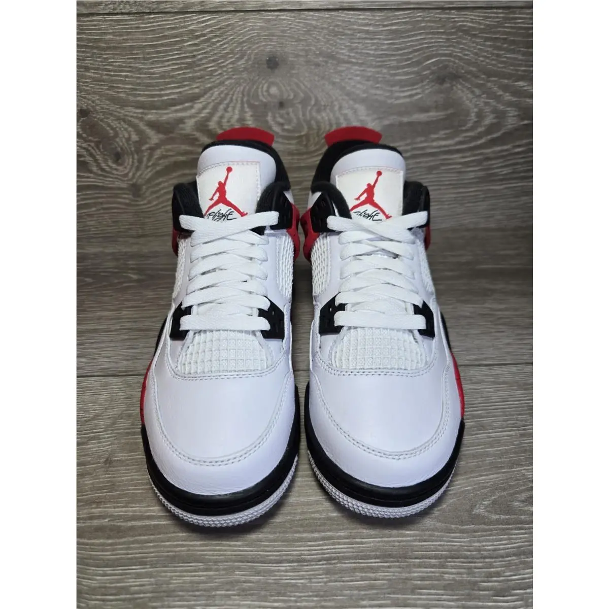 Nike shoes - Nike Air Jordan 4 Retro - 408452-161 - White / Fire Red / Black / Neutral Grey 1