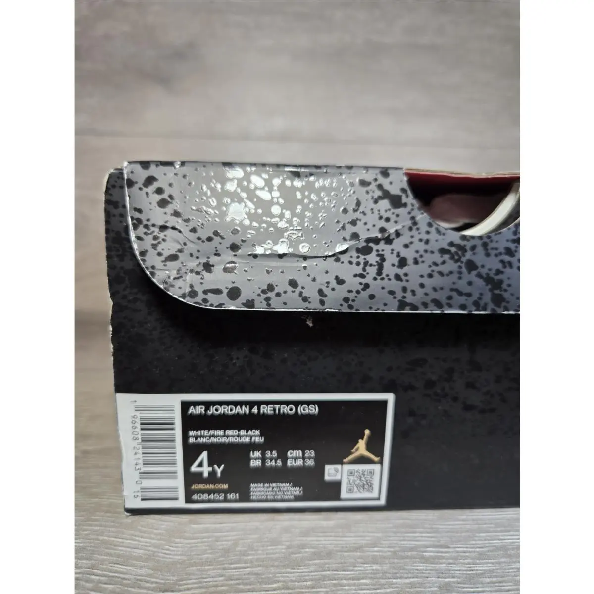 Nike shoes - Nike Air Jordan 4 Retro - 408452-161 - White / Fire Red / Black / Neutral Grey 5
