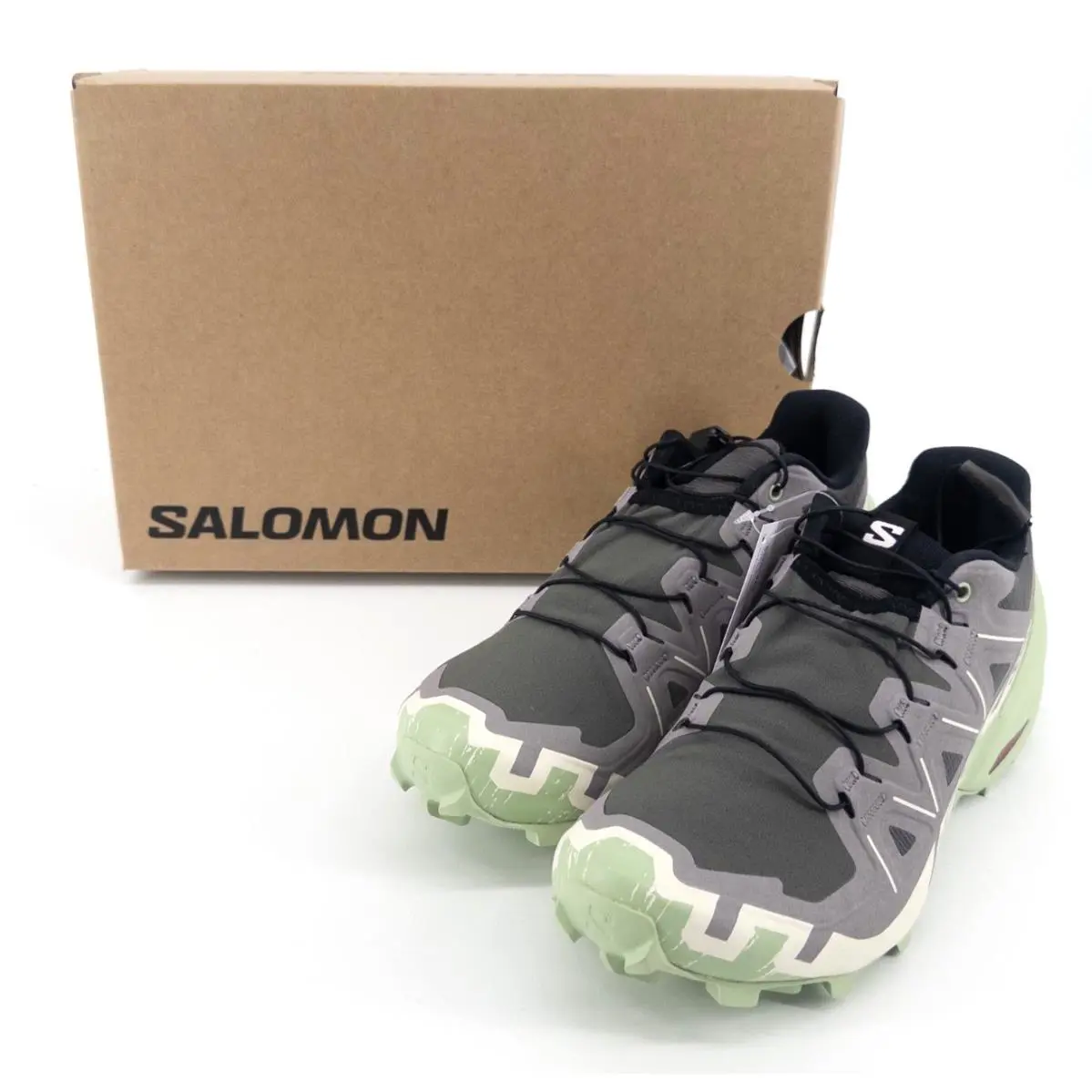 Salomon Womens Speedcross 6 Trail Running Shoe - Castlerock / Vanilla Ice / Smoke Green, variations