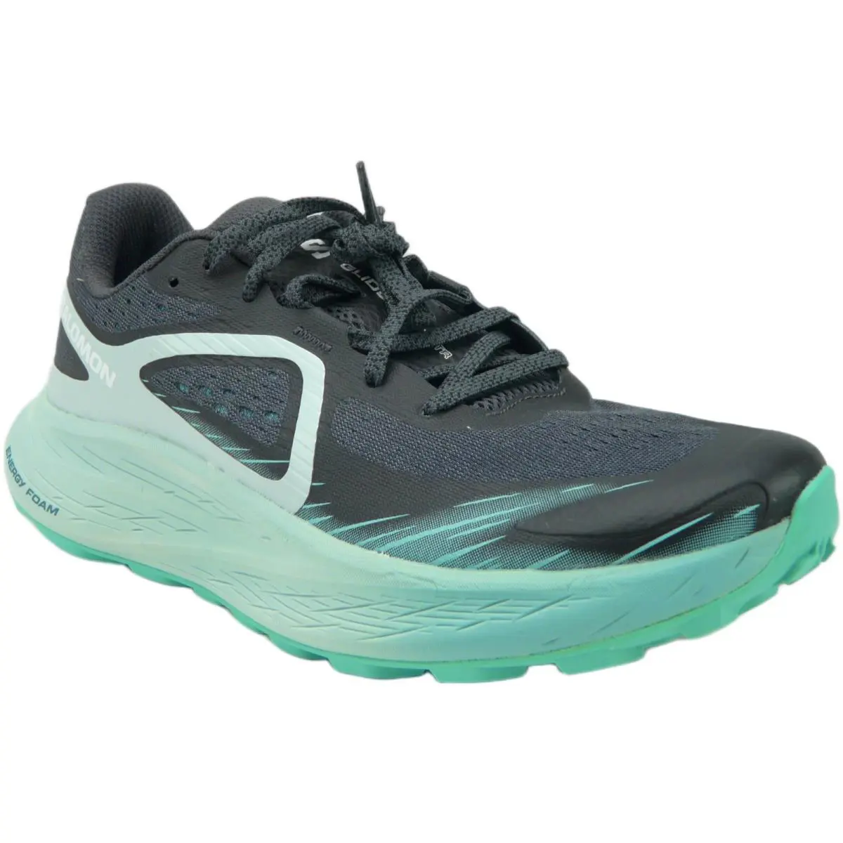 Salomon Glide Max TR Women`s Running Shoes Ebony Blue Haze Cockatoo US 9 - Ebony Blue Haze Cockatoo