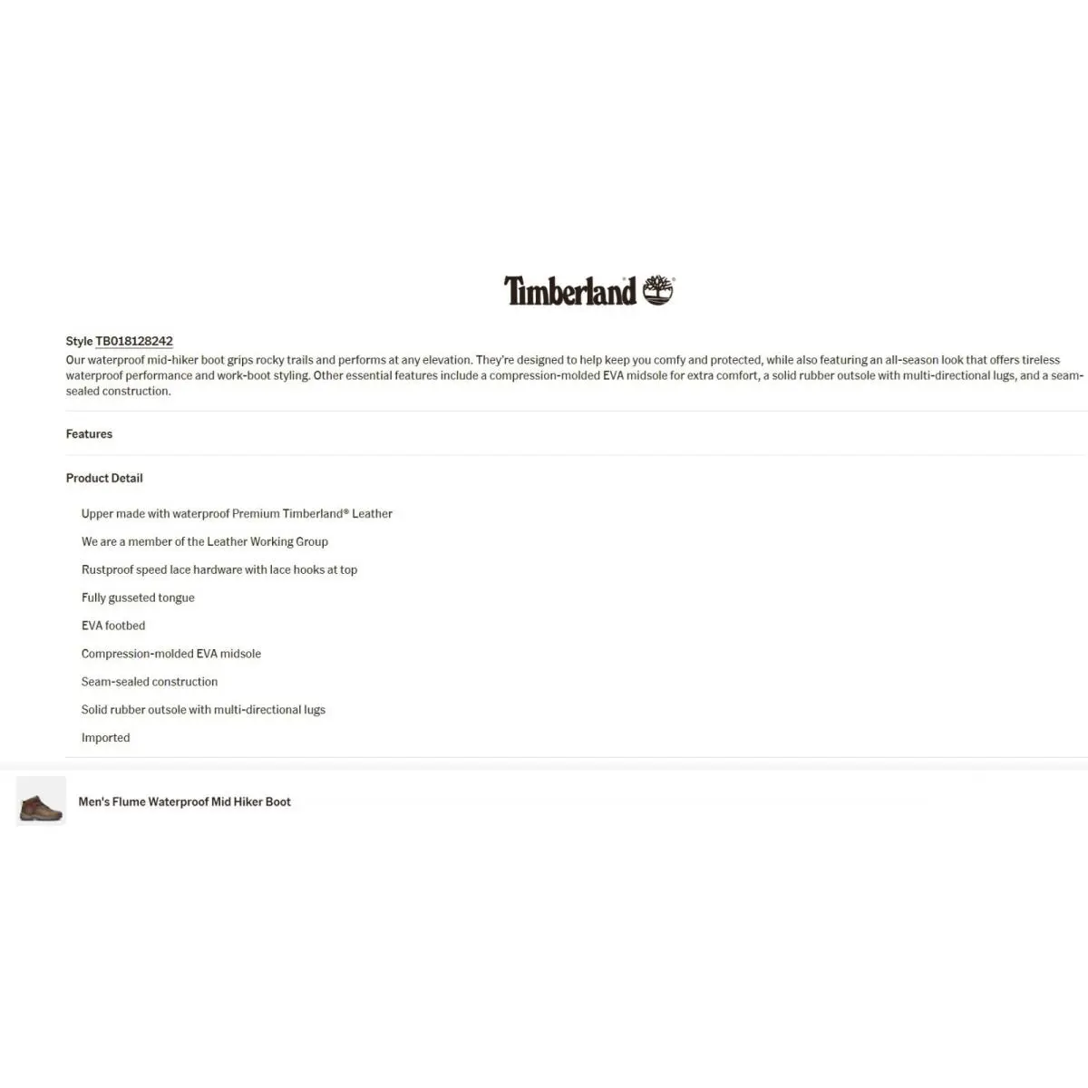 Timberland shoes - Timberland Flume Waterproof Mid - Flume Waterproof Mid - 18128 - Dark Brown 23