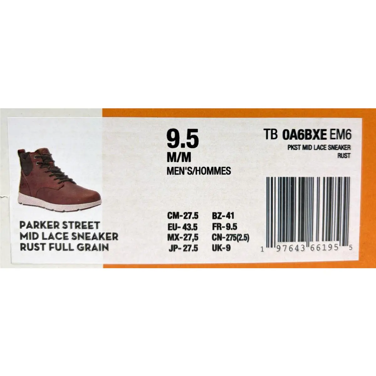 Timberland shoes - Timberland Parker Street - Parker Street - TB0A6BXEEM6 - Rust Full-Grain Brown (UPC: 197643661955) 11