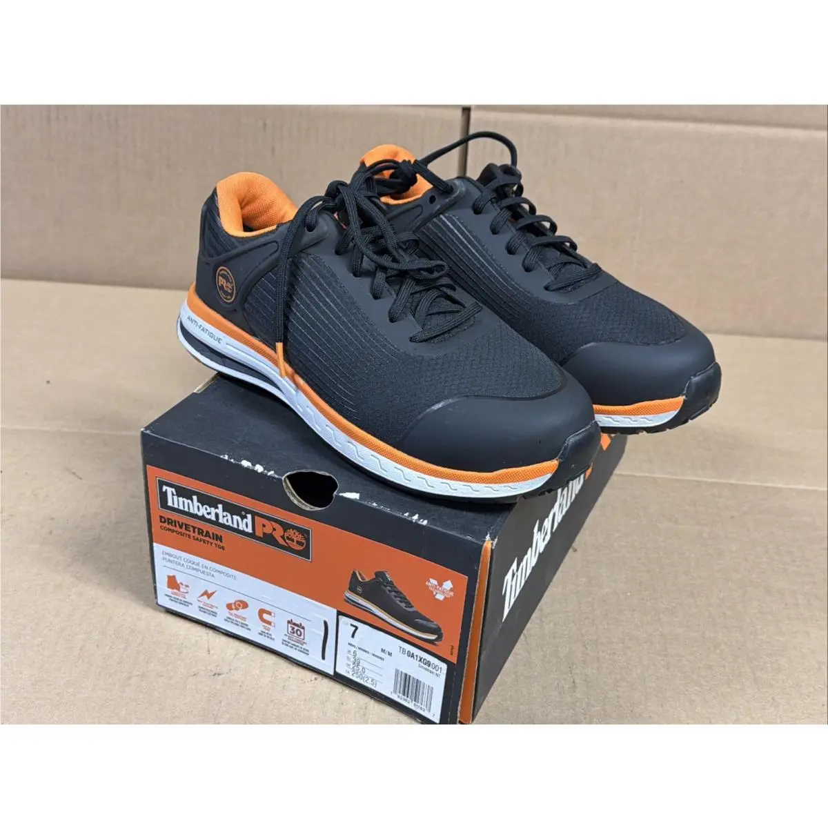 Pro Drivetrain Comp Safety Toe Black Sneaker Men`s Size 7 M by Timberland