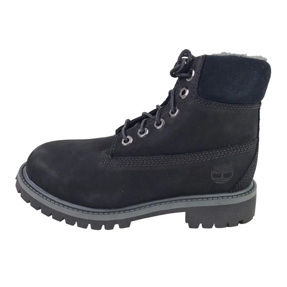 Timberland 6 In Little Kid`s TB0A118 Boot Winter Nubuck Waterproof Black SZ 1