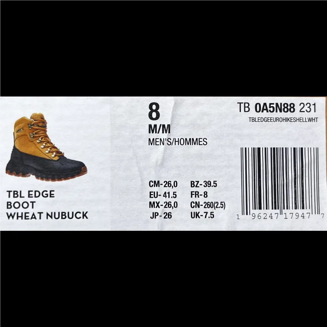 Timberland shoes - TBL Edge Euro Hiker Shell - Wheat (UPC: 196247179477) 7