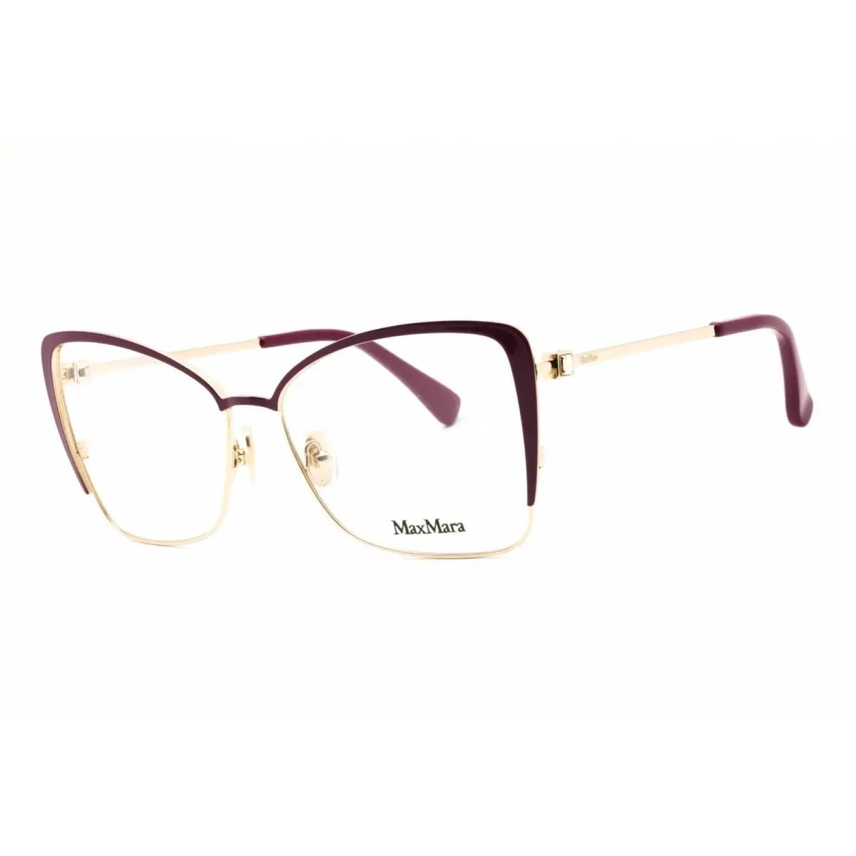 Women`s Eyeglasses Shiny Violet Metal Cat Eye Full Rim Frame MM5130 081 by Max Mara