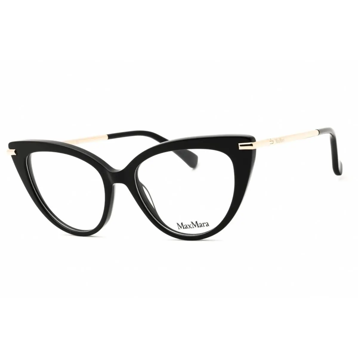 Women`s Eyeglasses Shiny Black Acetate Cat Eye Full Rim MM5145 001 by Max Mara