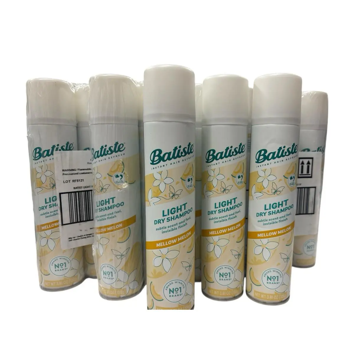 12 Pack x 3.81oz Batiste Dry Shampoo Light Dry Shampoo Mellow Melon