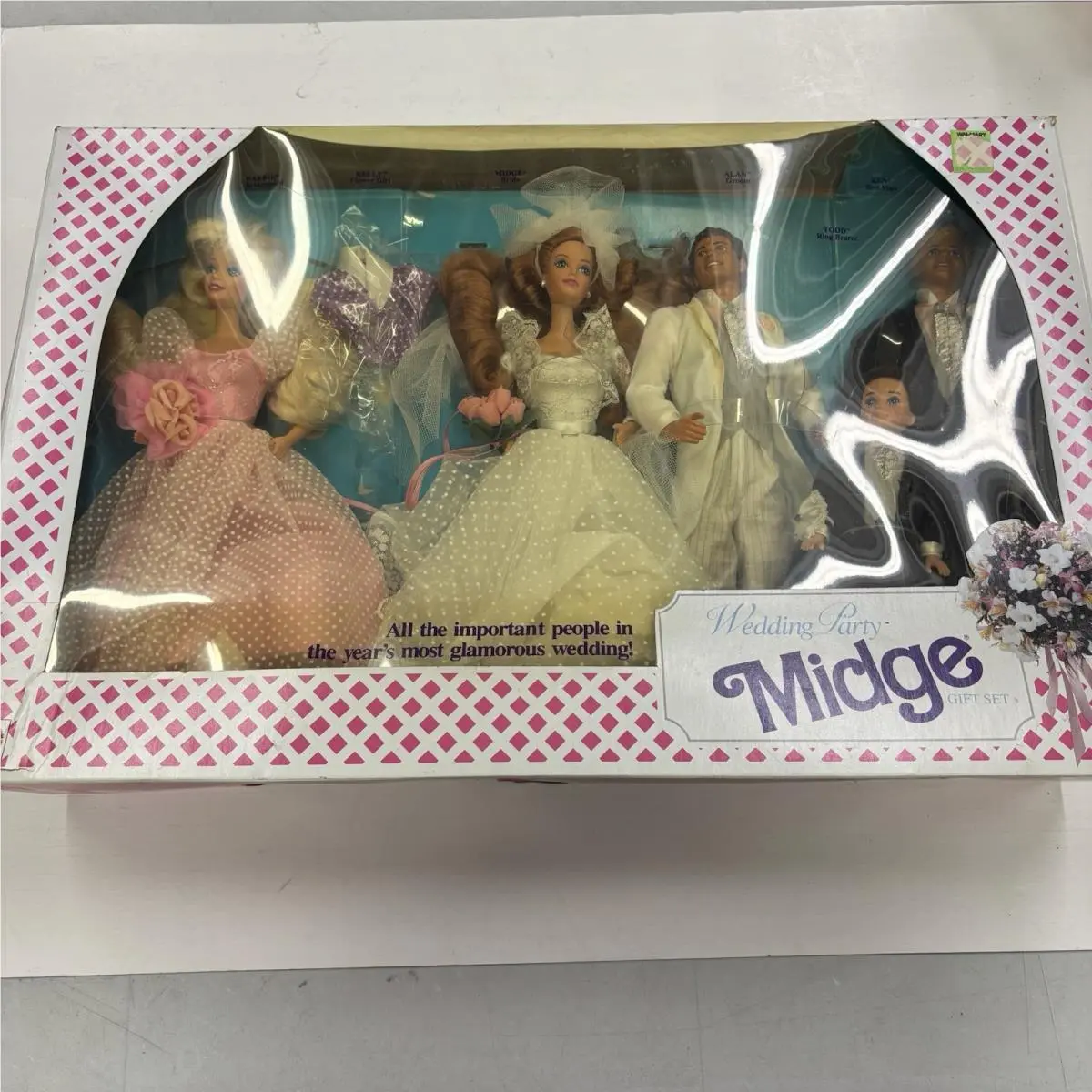 Midge`s Wedding Party 6 Doll Gift Set Midge Alan Barbie Ken Kelly Todd Vtg