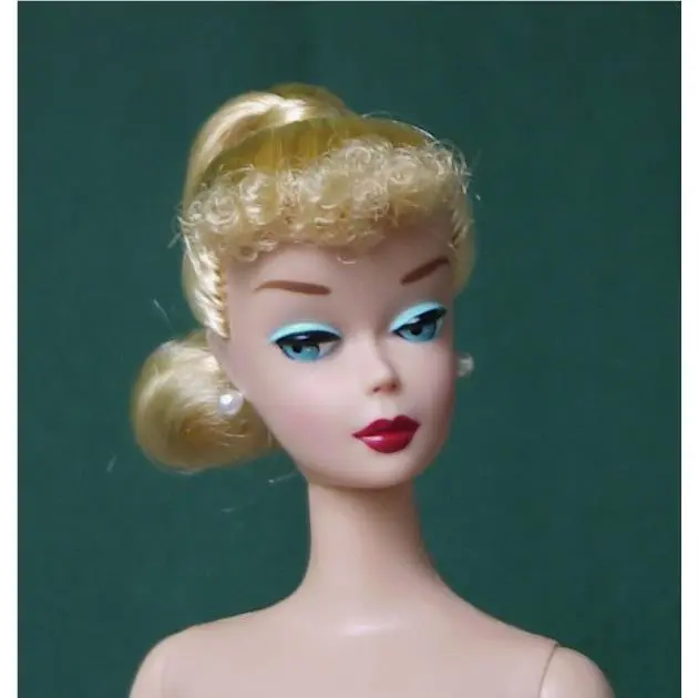 What a Doll Blond Curly Bangs Ponytail Vintage Barbie Reproduction with Pearls