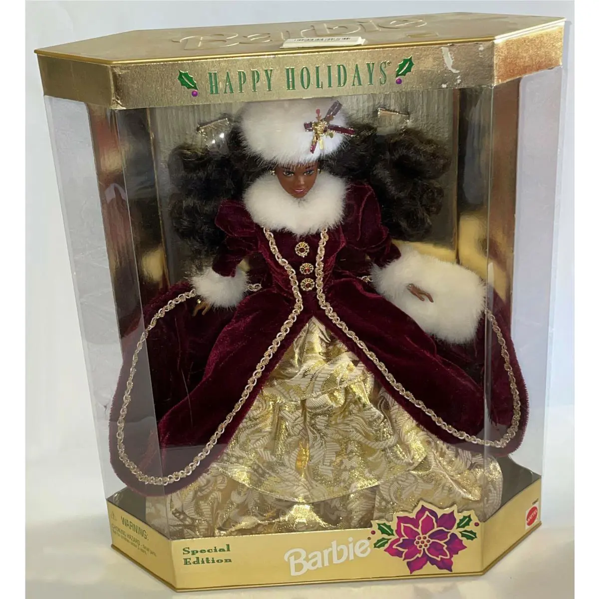 1996 Happy Holidays Barbie Doll African American Mattel 15647 Gorgeous