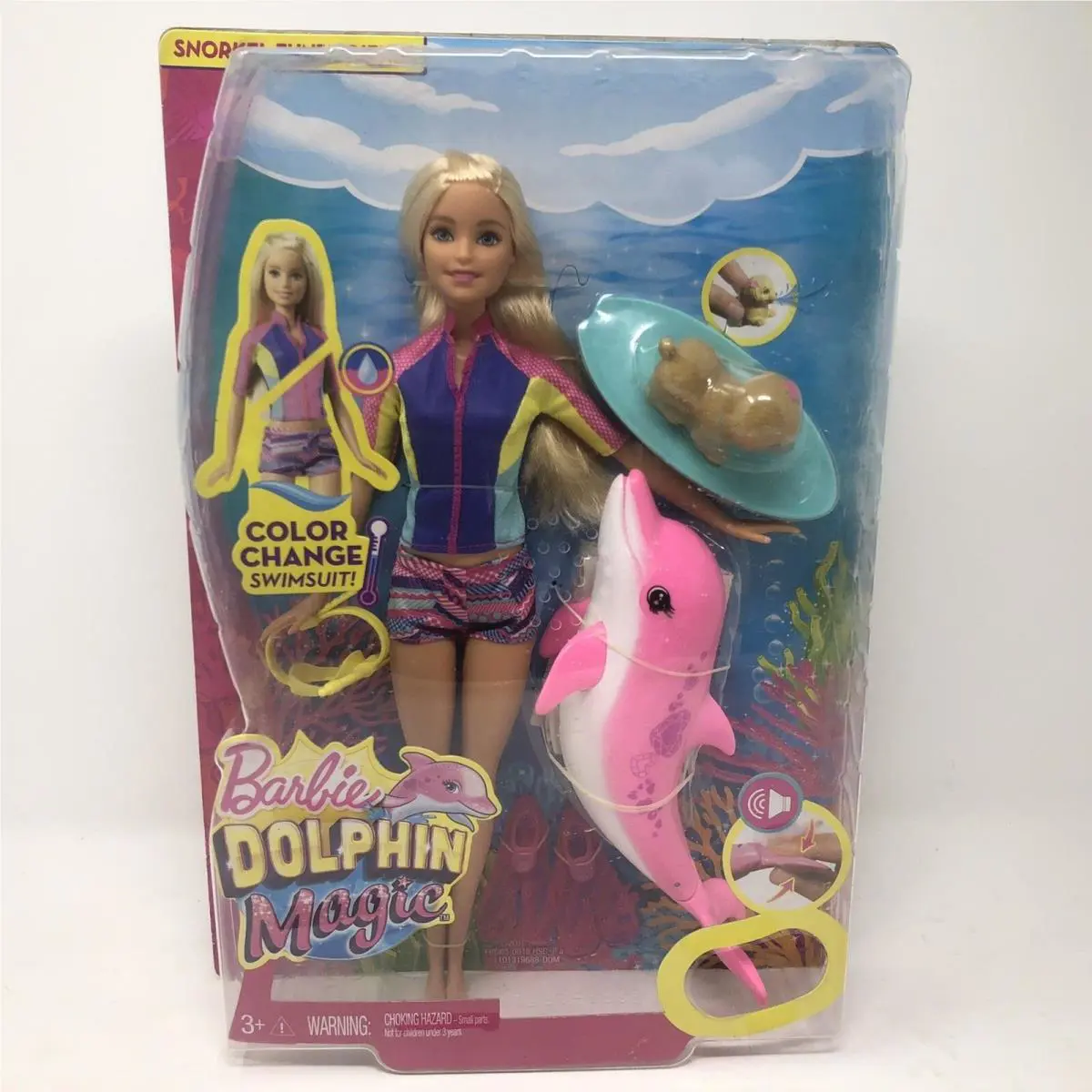 Barbie Dolphin Magic Fashion Doll Color Change Swimsuit Squirt Pup 2016 Mattel