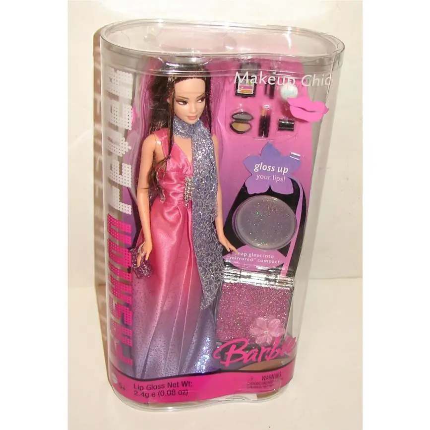 2005 Barbie Fashion Fever Makeup Chic Baby Pink Gown J4182 Rare
