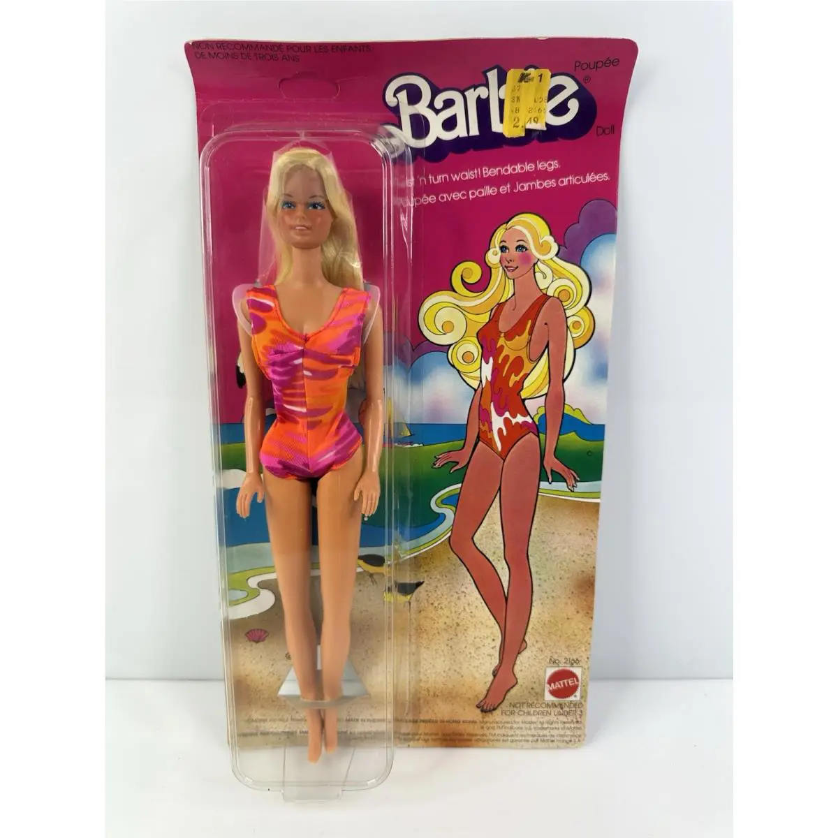 Vintage 1977 Barbie 2166 Twist N Turn Fashion Doll Stacey Orange Pink