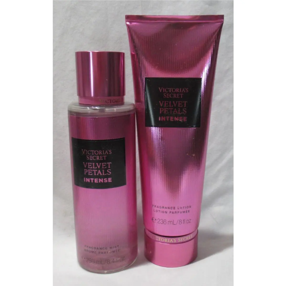 Victoria`s Secret Fragrance Mist Lotion Lot Set of 2 Velvet Petals Intense