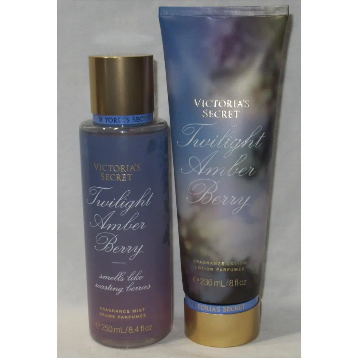 Victoria`s Secret Fragrance Mist Lotion Set Lot of 2 Twilight Amber Berry
