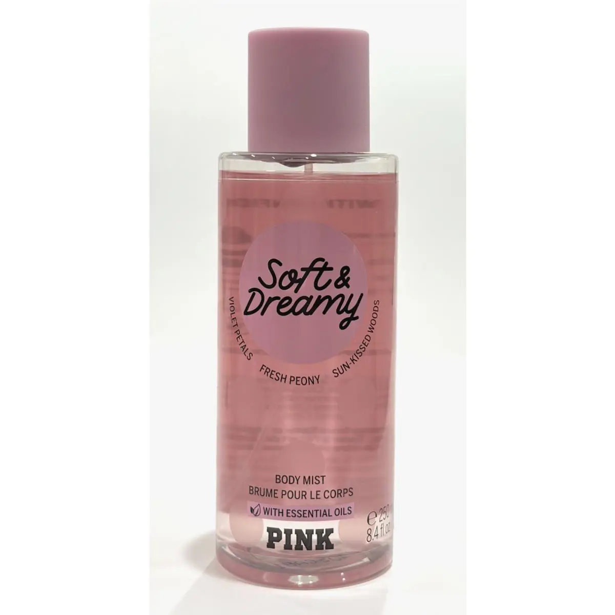 Victoria`s Secret Pink Soft Dreamy Fragrance Body Mist with Essential Oils 8.4 fl oz / 250ml