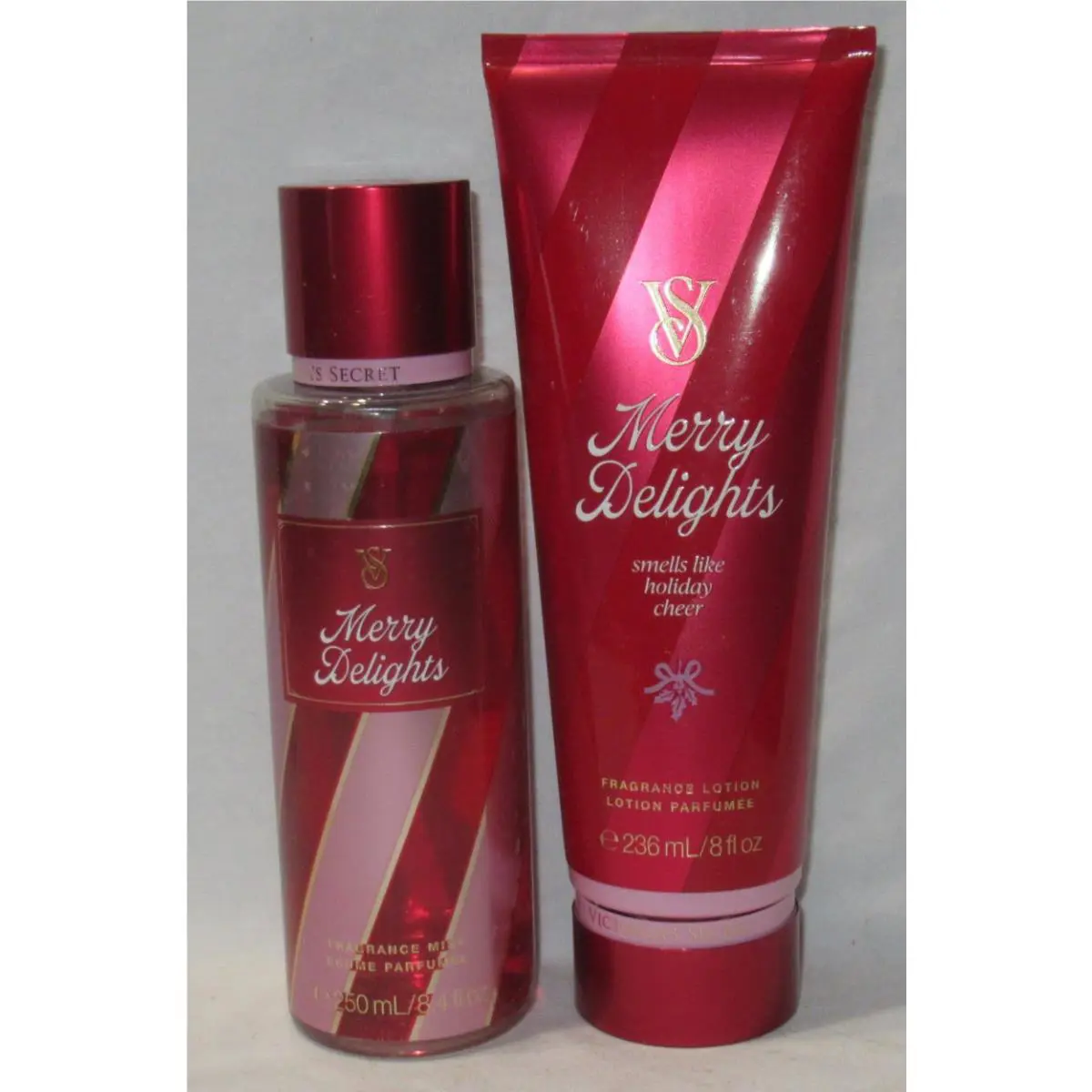 Victoria`s Secret Fragrance Mist Lotion Set Lot of 2 Merry Delights