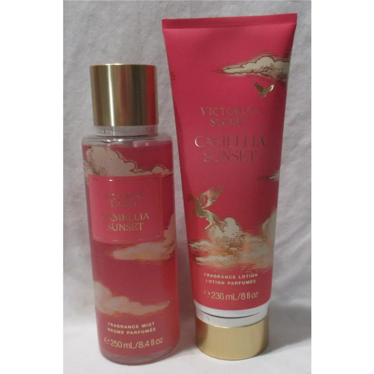 Victoria`s Secret Fragrance Mist Lotion Lot Year of The Horse Camellia Sunset
