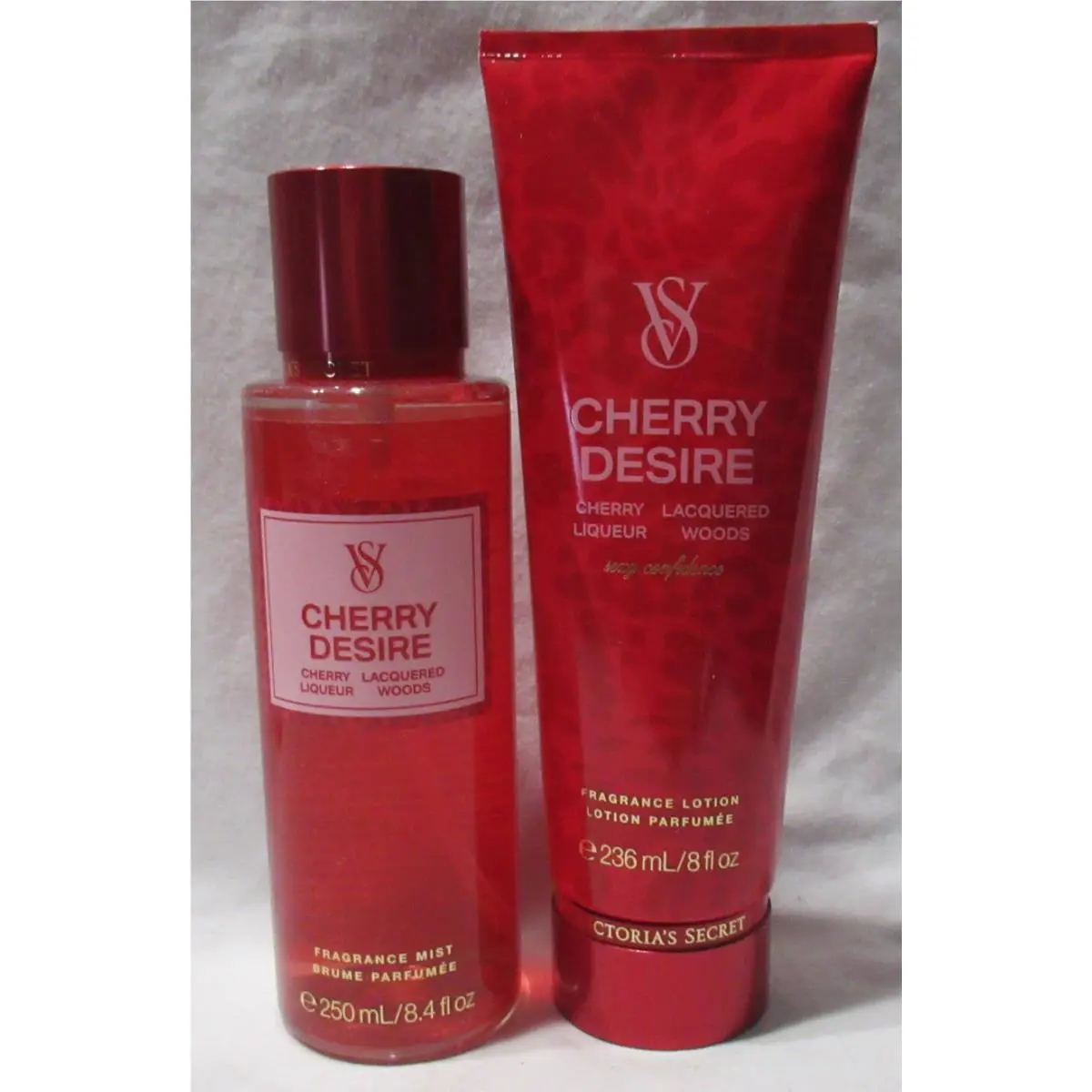 Victoria`s Secret Fragrance Mist Lotion Set Lot of 2 Cherry Desire