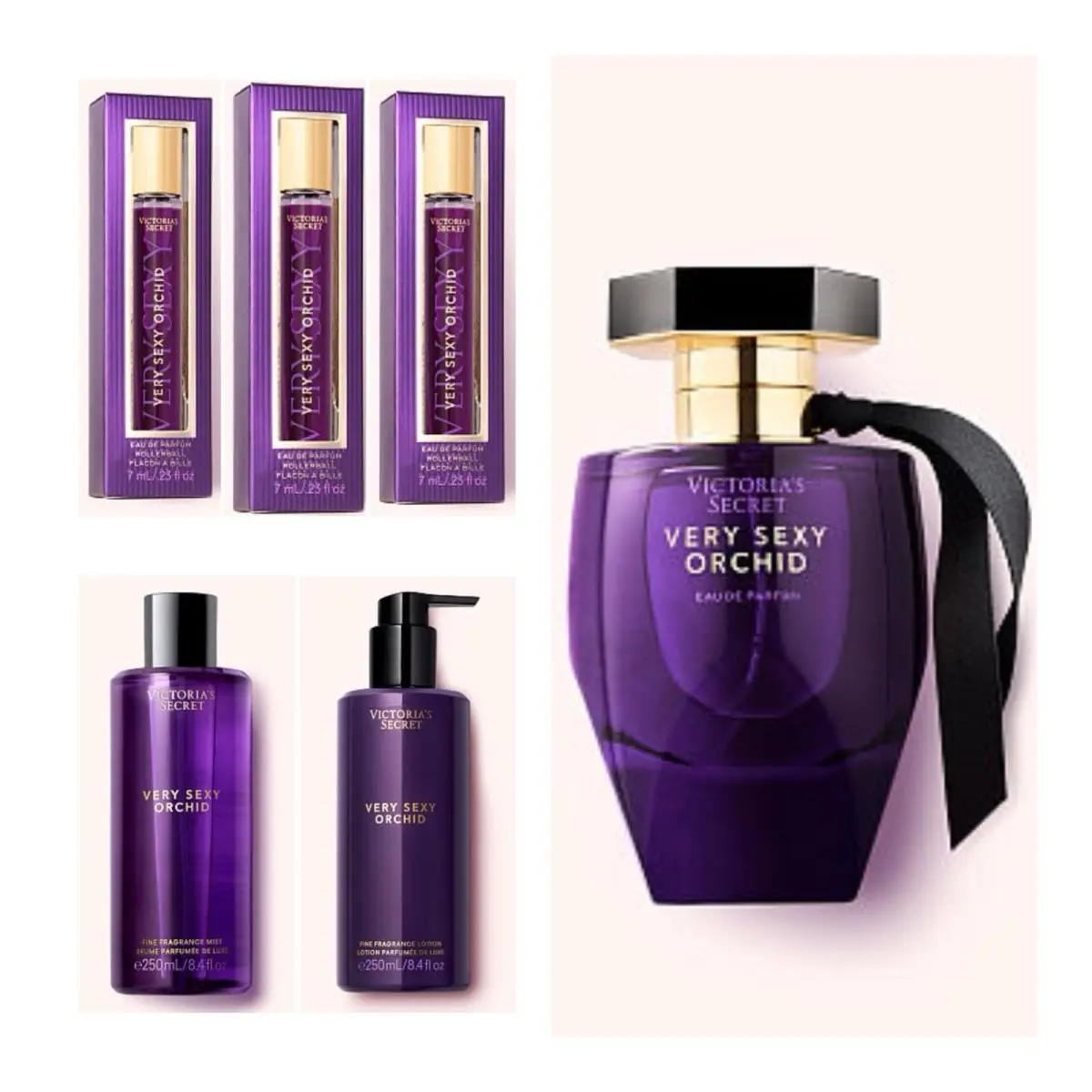 Victoria`s Secret Very Sexy Orchid Edp 3.4 Fl.oz. /rollerball 3 /mist /lotion