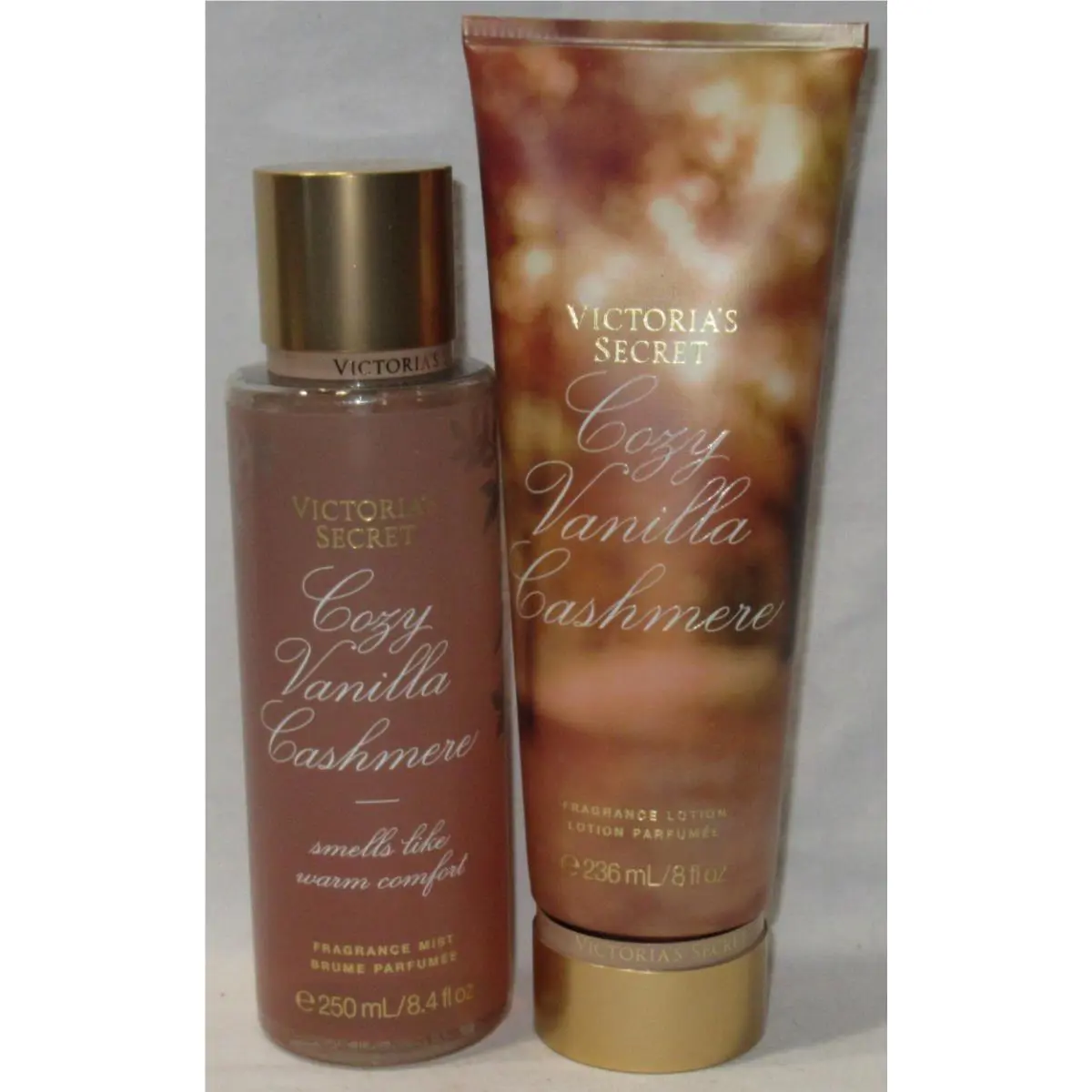 Victoria`s Secret Fragrance Mist Lotion Set Lot of 2 Cozy Vanilla Cashmere