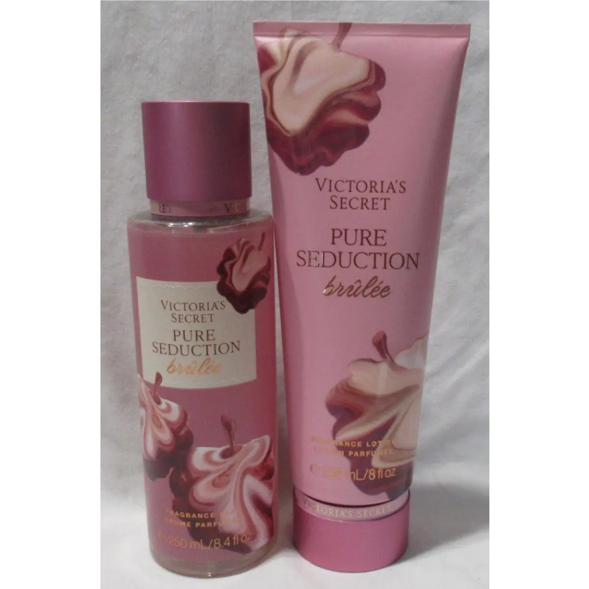 Victoria`s Secret Fragrance Mist Lotion Lot Set of 2 Pure Seduction Brulee