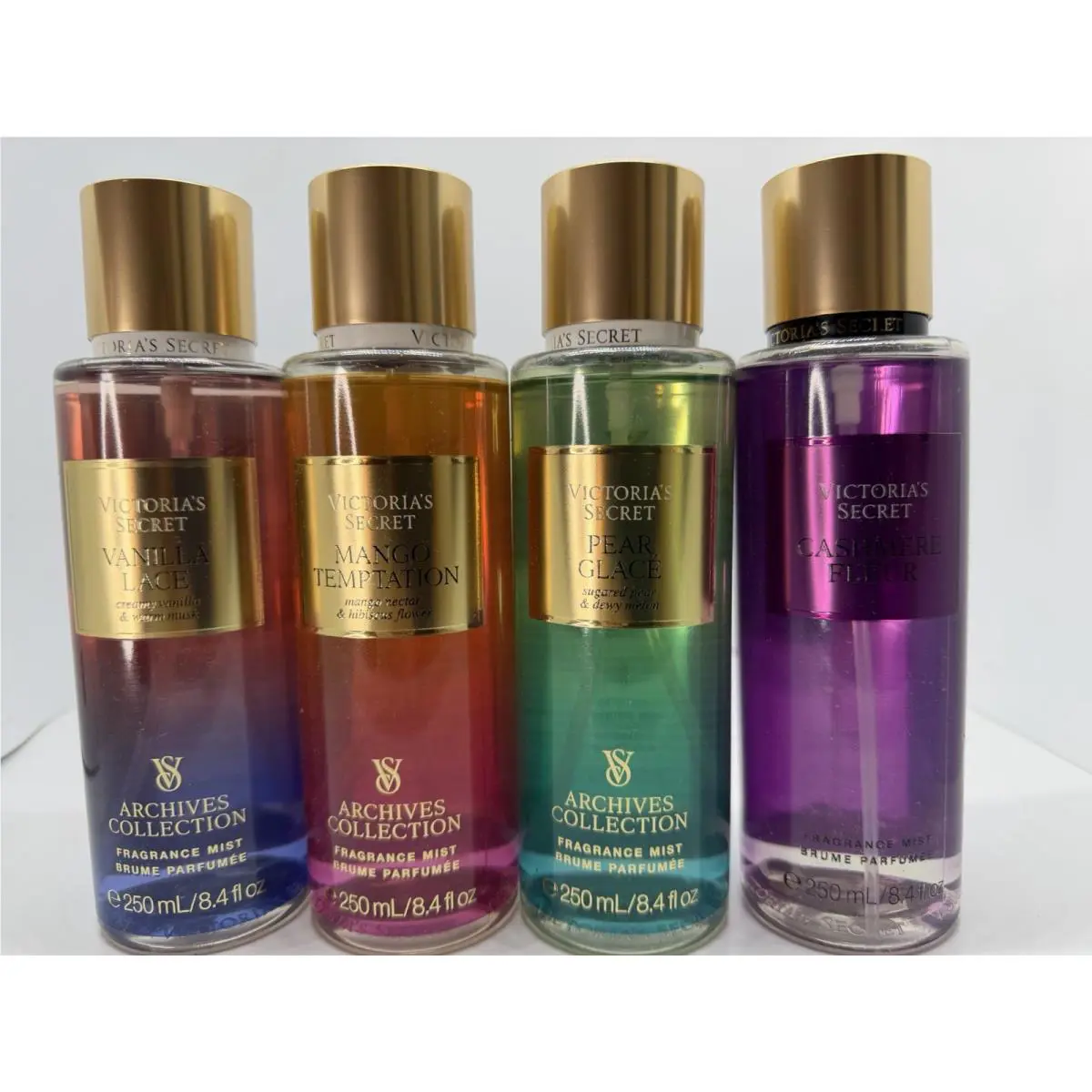 4PCS Vanilla Lace Victoria`ssecret Assorted Fragrance Mist 8.4oz