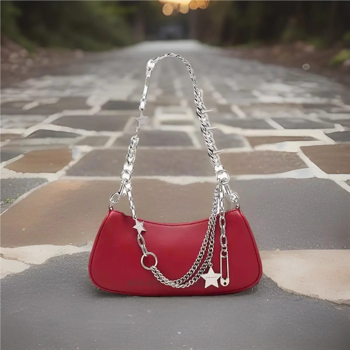 Marc Jacobs The Star Charm Leather Shoulder Bag In Siren/ Silver