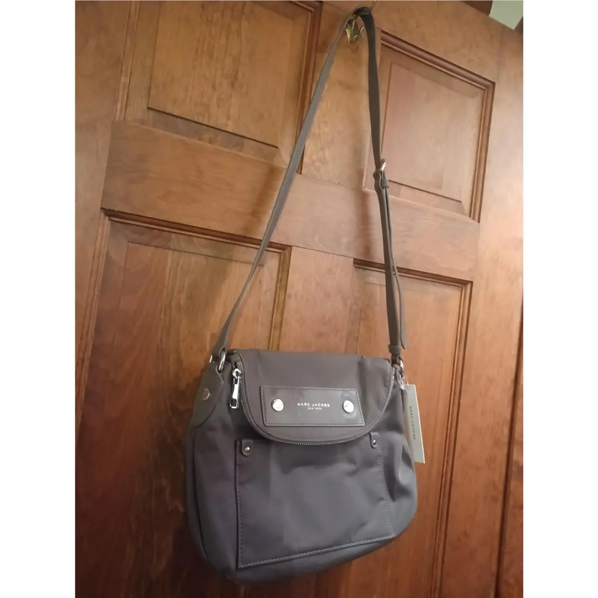 Marc Jacobs York Preppy Natasha Grey Crossbody Shoulder Bag
