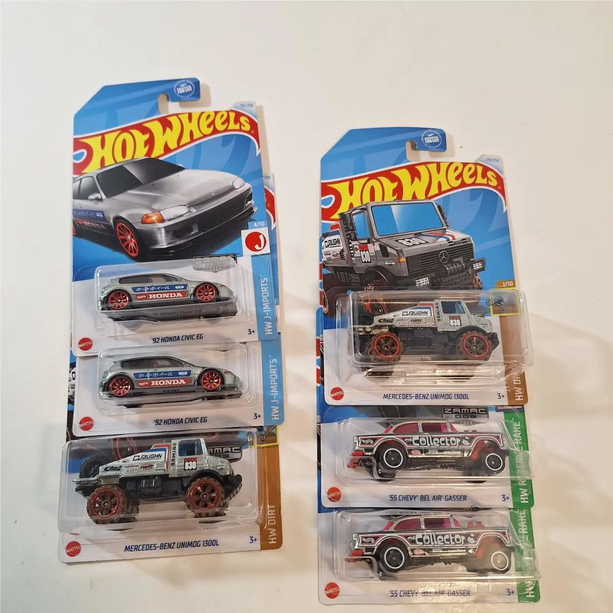 Hot Wheels Zamac Honda Civic/ Bel Air Gasser/ Mercedes Benz/ 6 Cars