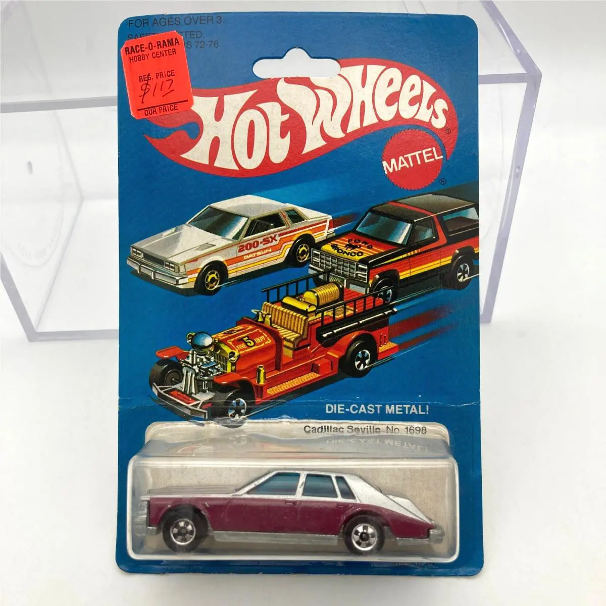 Hot Wheels 1981 Cadillac Seville No. 1698 HK Blackwall Silver Burgandy