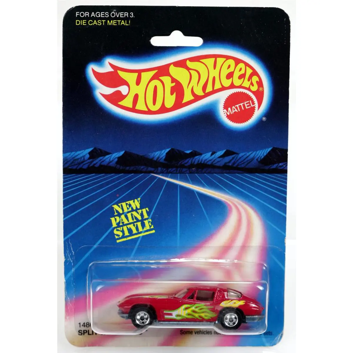 Vintage Hot Wheels Split Window `63 - 1486 Never Removed From Pack 1986 Magenta