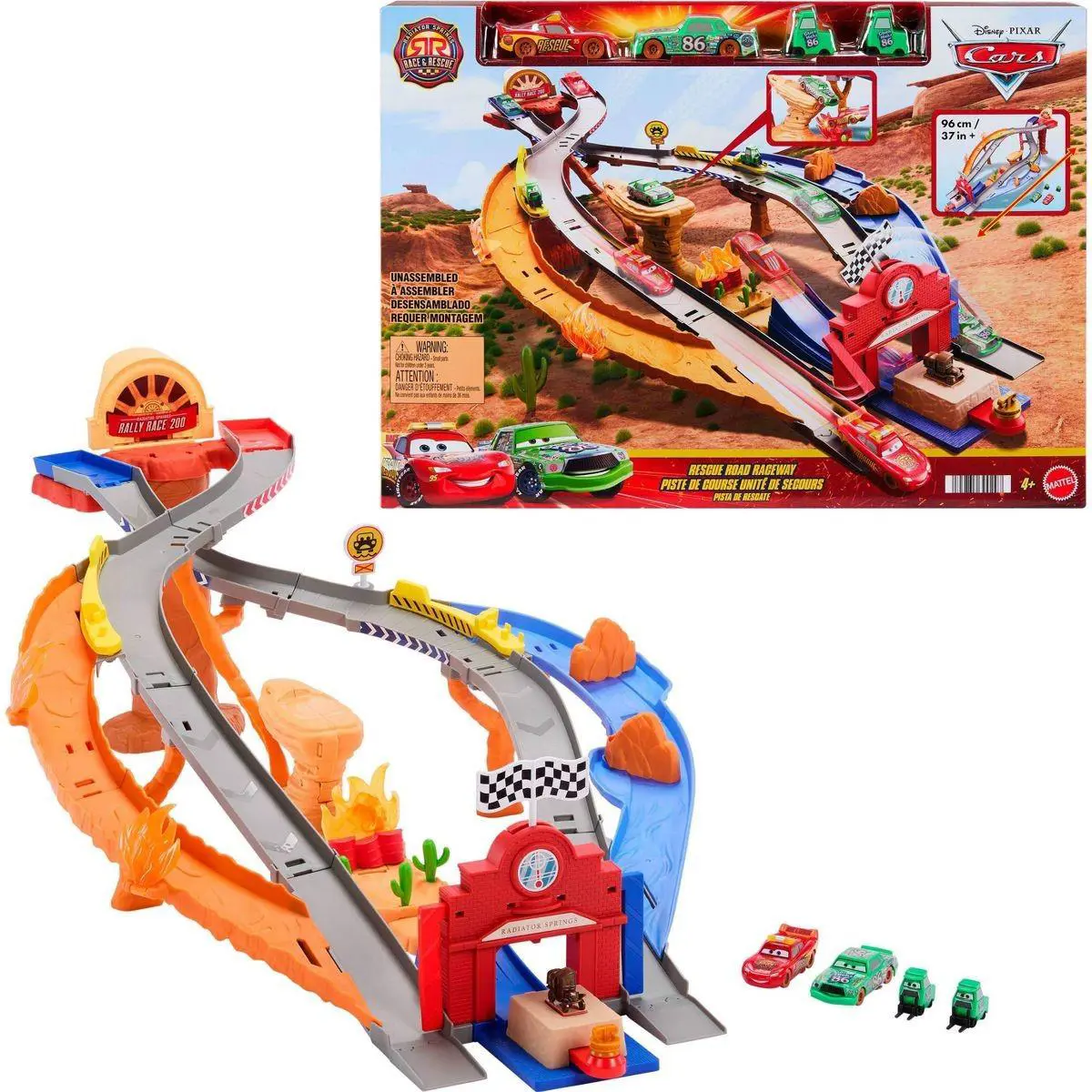 Disney and Pixar Cars Race Rescue Playset Toy Vehicle Sets