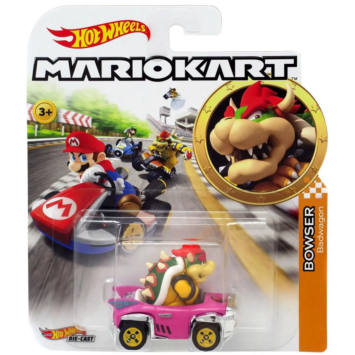 Hot Wheels Mario Kart Bowser Diecast Car Badwagon