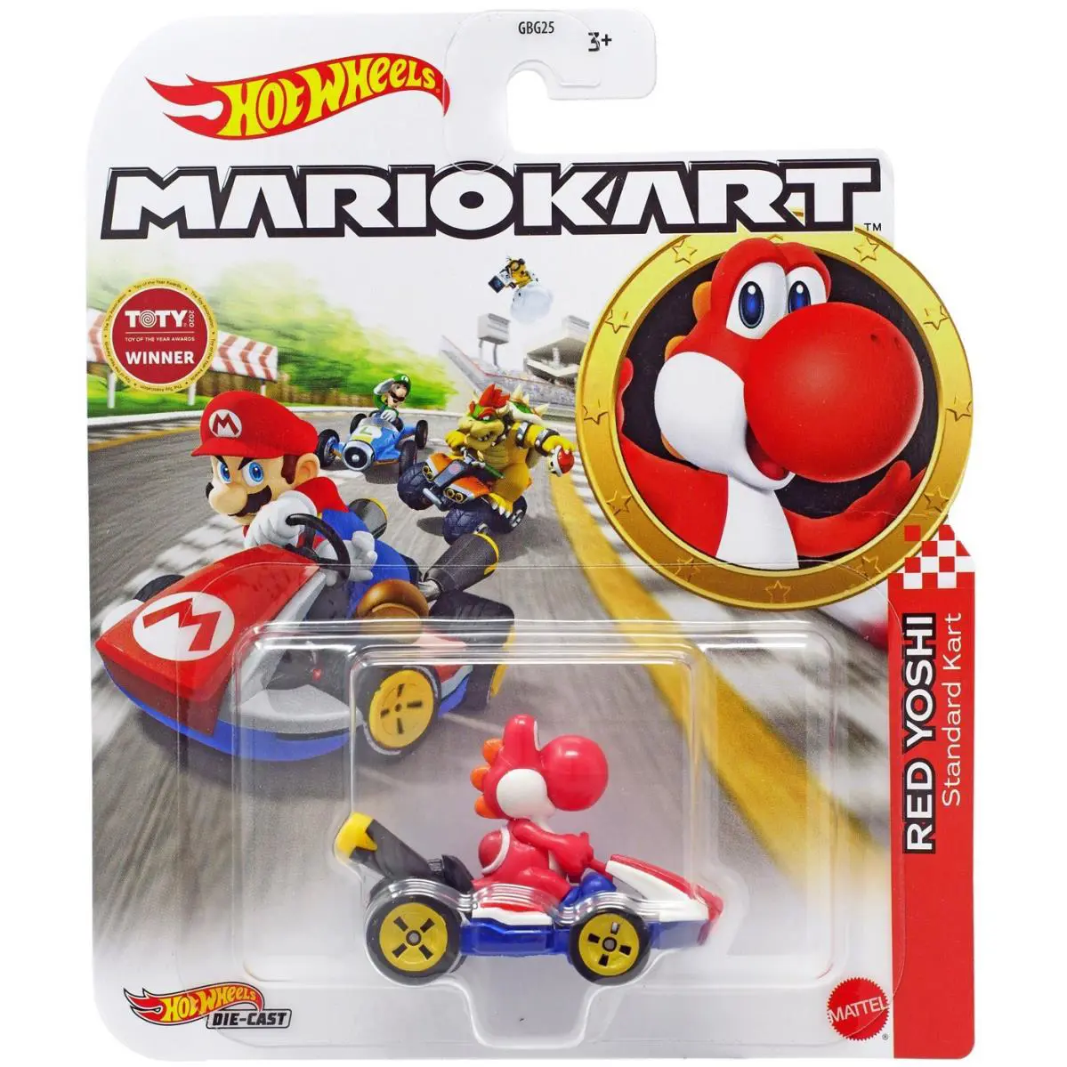 Hot Wheels Mario Kart Red Yoshi Diecast Car Standard Kart