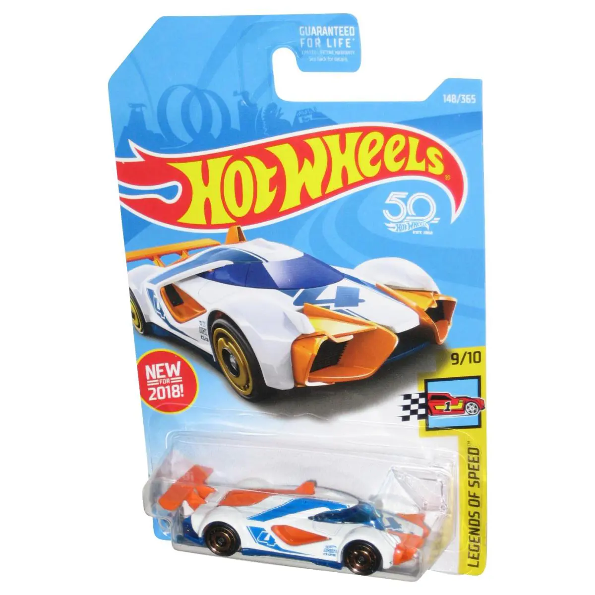 Hot Wheels Legends of Speed 9/10 2018 White Mach Speeder Toy Car 148/365