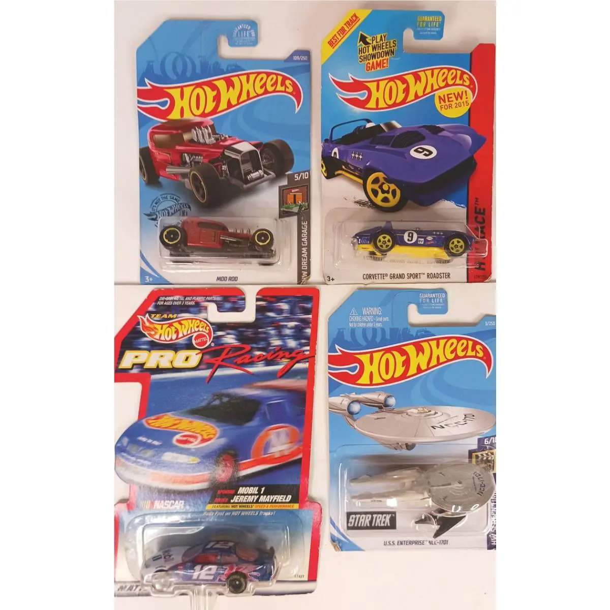 Hot Wheels Mattel 4 Set Taurus Corvete Mod Rod Star Trek