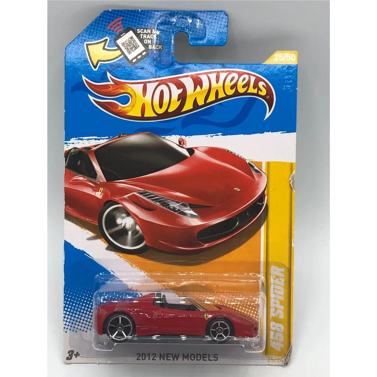 Hot Wheels 2012 Models 25/50 025 Ferrari 458 Spider Red Convertible
