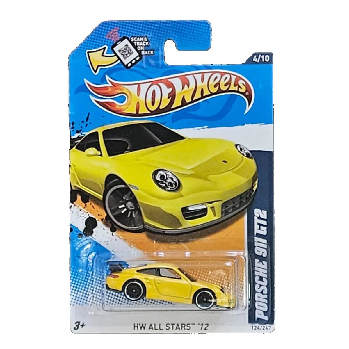 2012 Hot Wheels HW All Stars - Porsche 911 GT2 - Yellow - Walmart Exclusive Rare