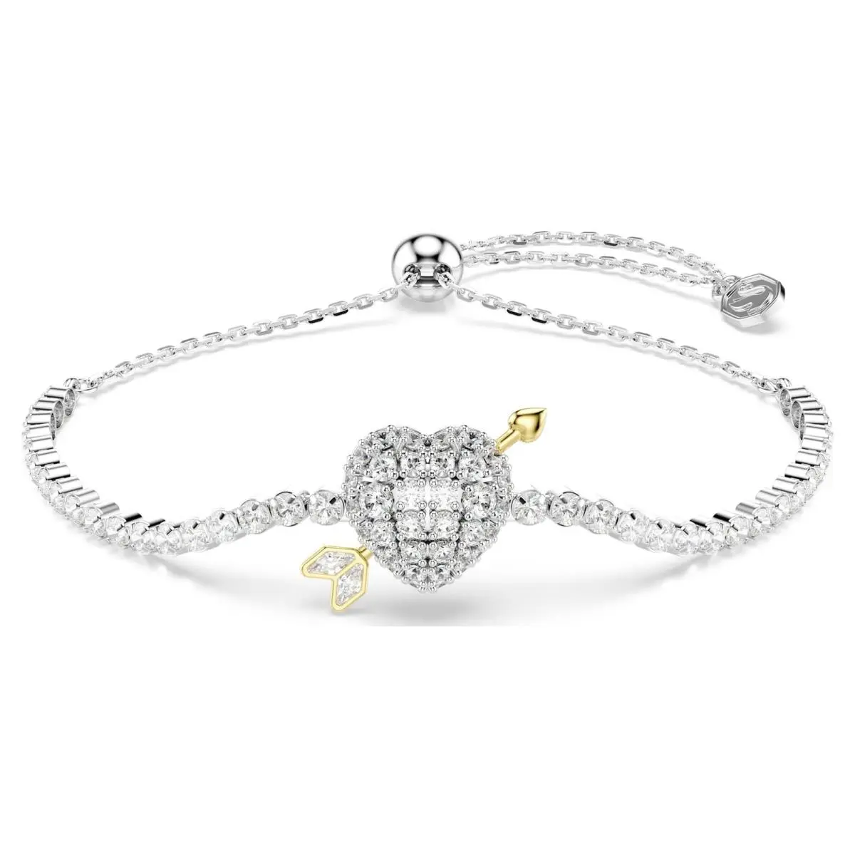 Swarovski Idyllia Bracelet Mixed Cuts Heart with Arrow White Rhodium Plated