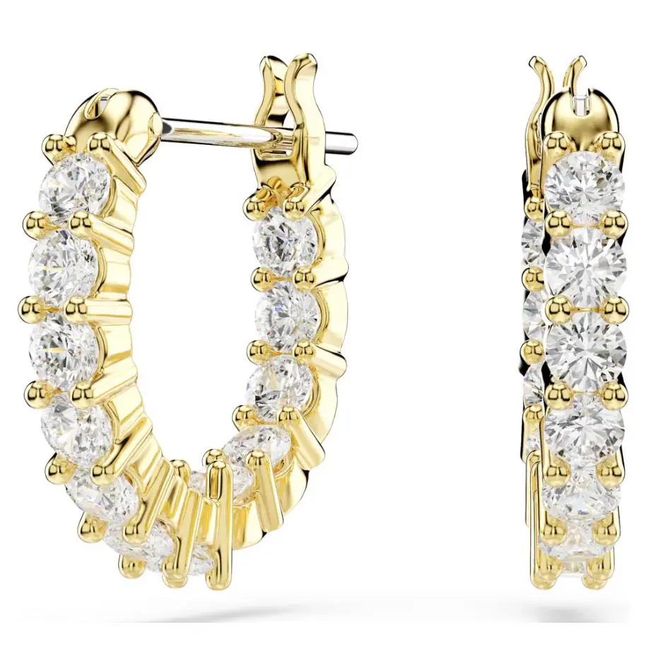 Swarovski Matrix Vittore Hoop Earrings Round Cut Gold-tone Plated 5733398