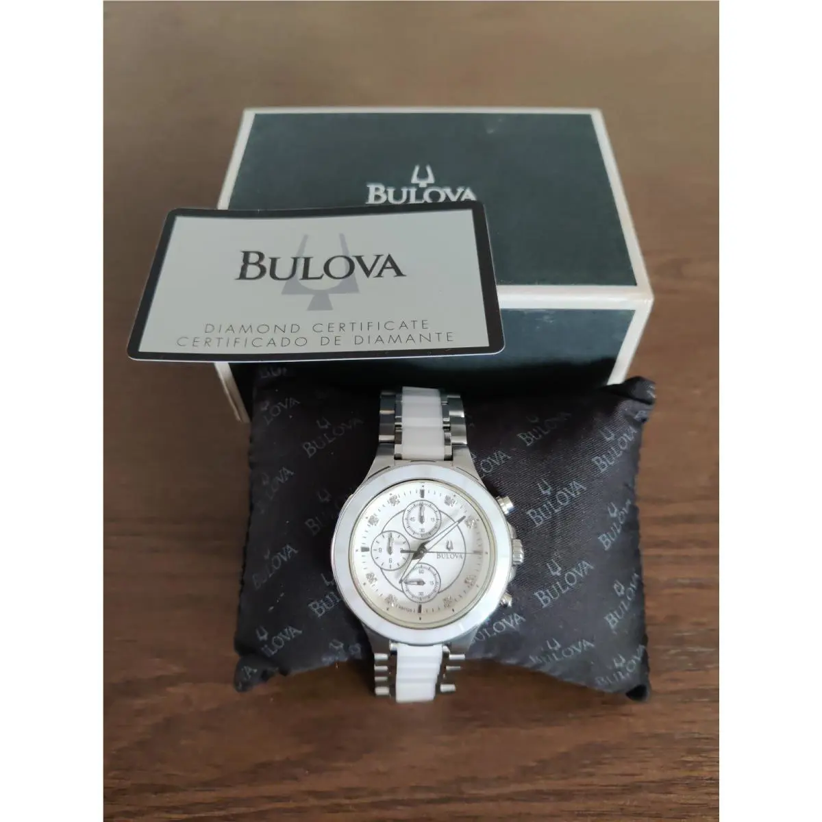 Bulova Diamond Chronograph Ladies Watch 98P125 - Retail