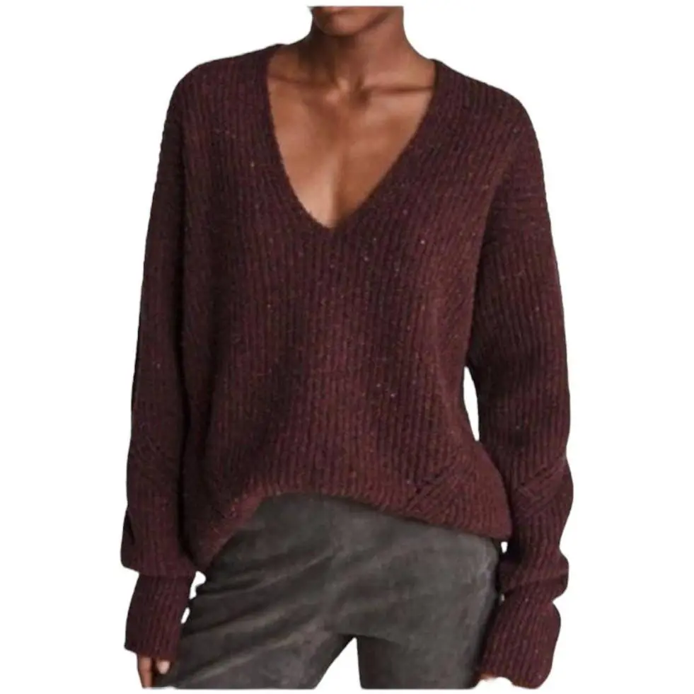 Rag Bone Donegal Recycled Wool V Neck Sweater Size Small Ribbed Knit by Rag & Bone
