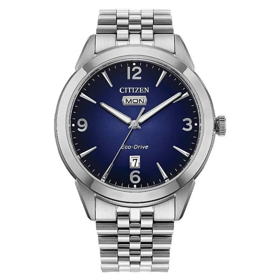 Citizen Men`s Eco-drive Classic Blue Dial Watch - AW0150-53L - Dial: Blue, Band: Silver, Bezel: Silver