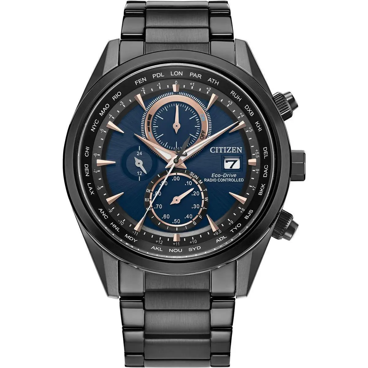 Eco Drive World Time Chronograph Atomic Perpetual Watch AT8265-57L by Citizen